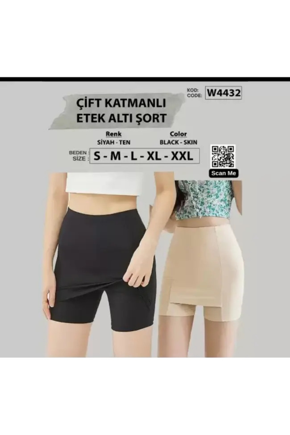 MissAyza Çift Katmanlı Etek Altı korse şort