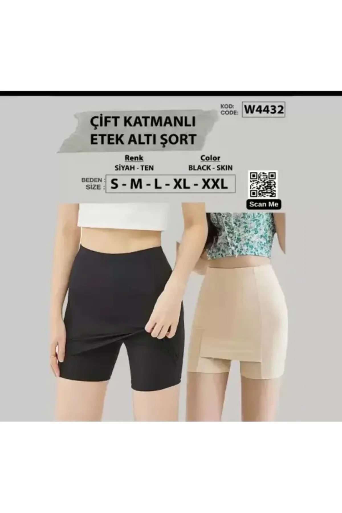 MissAyza Çift Katmanlı Etek Altı korse şort