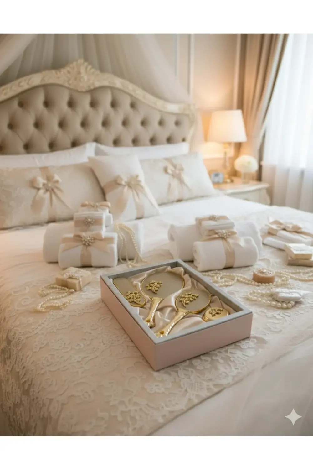 MİSSAYZA GOLD SERİSİ ÇEYİZLİK HEDİYELİK LÜKS AYNA TARAK TAKIMI