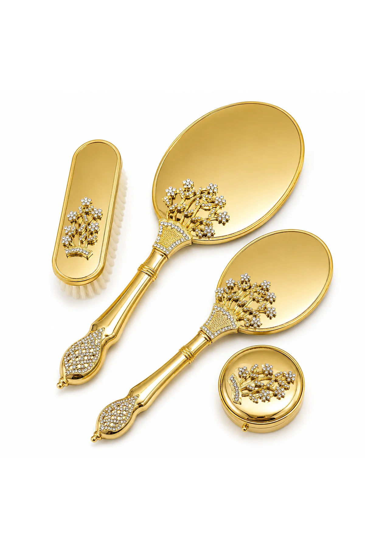 MissAyza Gold Taş İşlemeli Gelin Hazırlık Seti Hediye Seti Gold L MissAyza Gold Taş İşlemeli Gelin Hazırlık Seti Hediye Seti Gold L