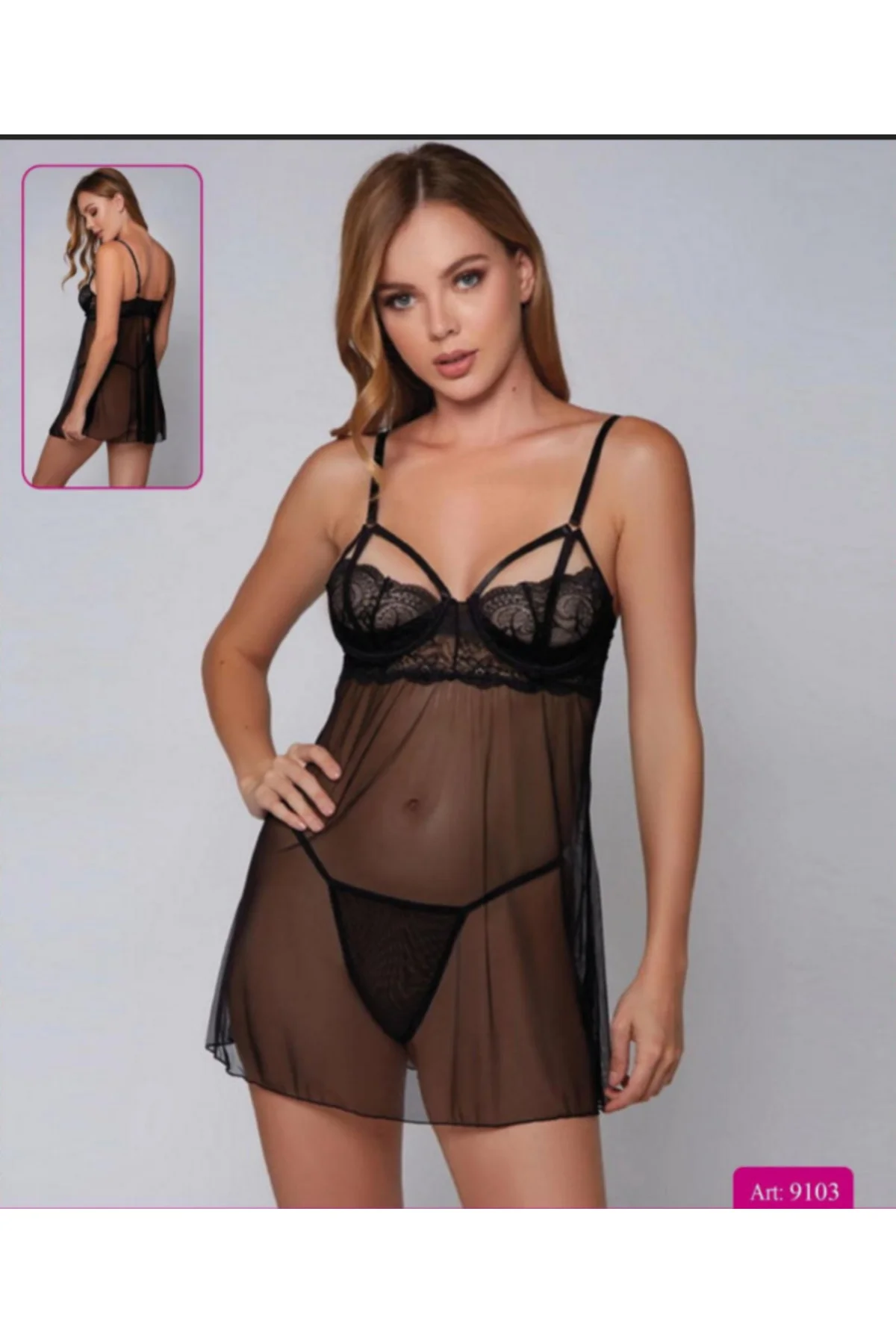 MissAyza Siyah Dantelli ve Strappy Detaylı Transparan Babydoll - Art: 9103 MissAyza Siyah Dantelli ve Strappy Detaylı Transparan Babydoll - Art: 9103 Fiyatı, Yorumları ve Özellikleri