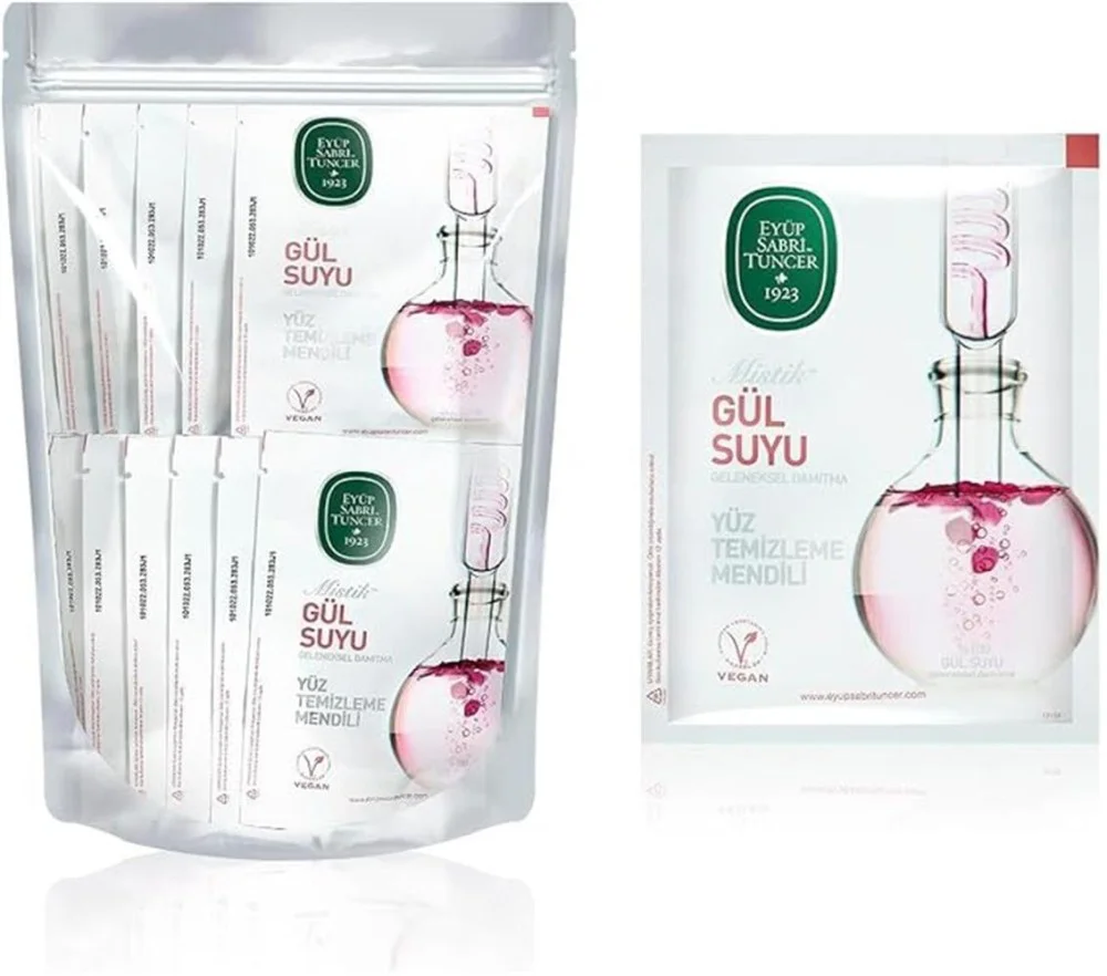 Mistik Gül Suyu Yüz Temizleme Mendili 75li Küçük Boy Doy pack Poş