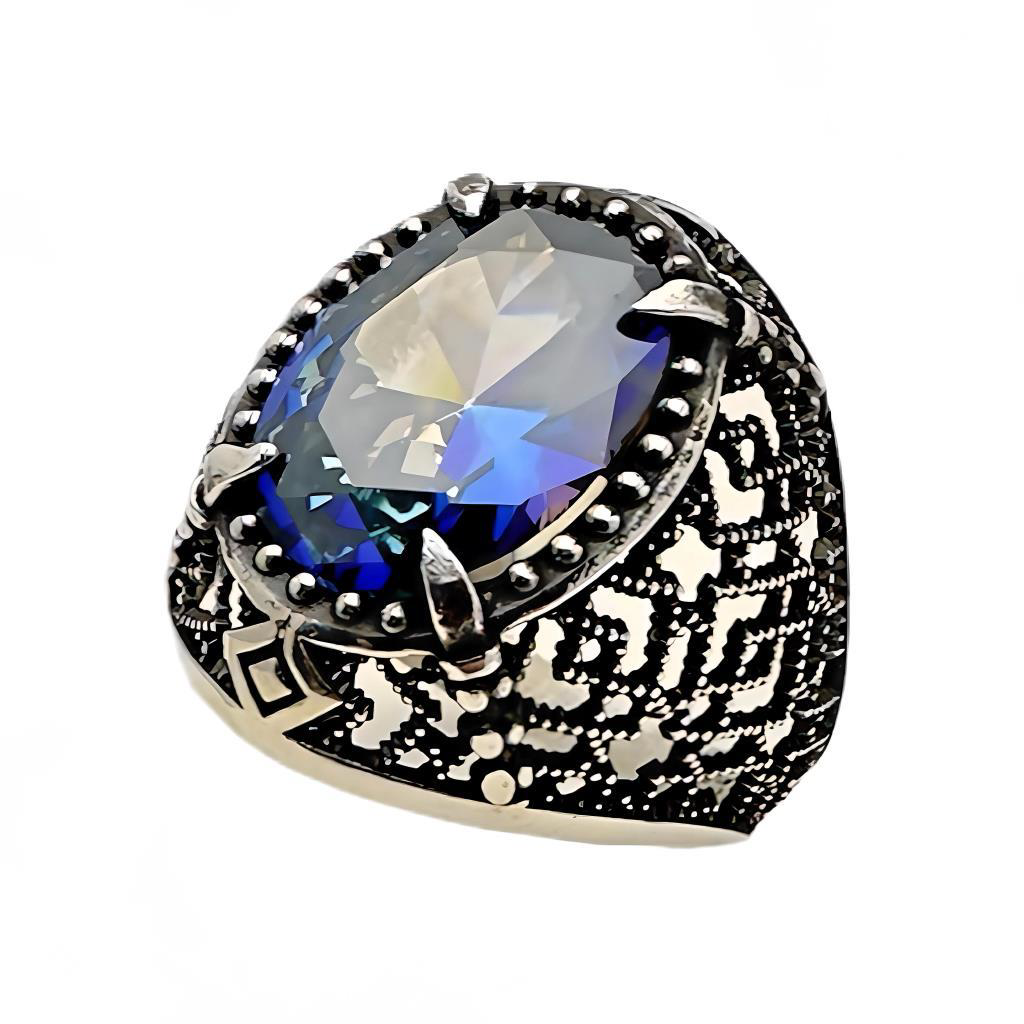 Gevheranss Mistik Topaz Taşli Gümüş Yüzük 240053175G13y