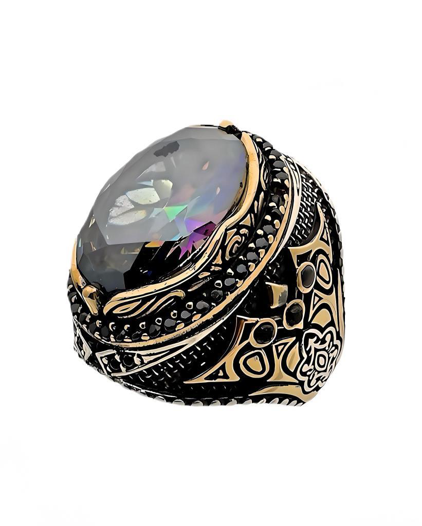 Gevheranss Mistik Topaz Ve Zirkon Taşli Gümüş Yüzük 240053313G27y