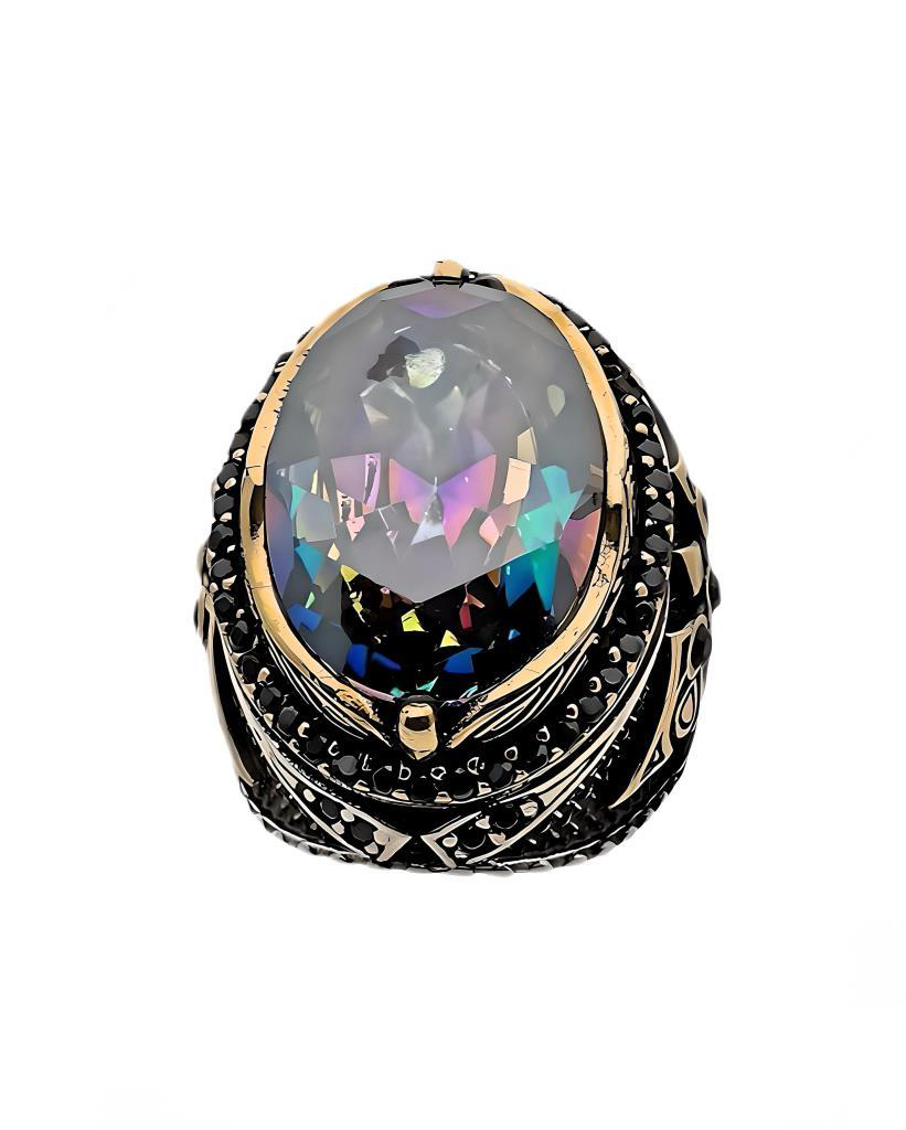 Gevheranss Mistik Topaz Ve Zirkon Taşli Gümüş Yüzük 240053313G27y