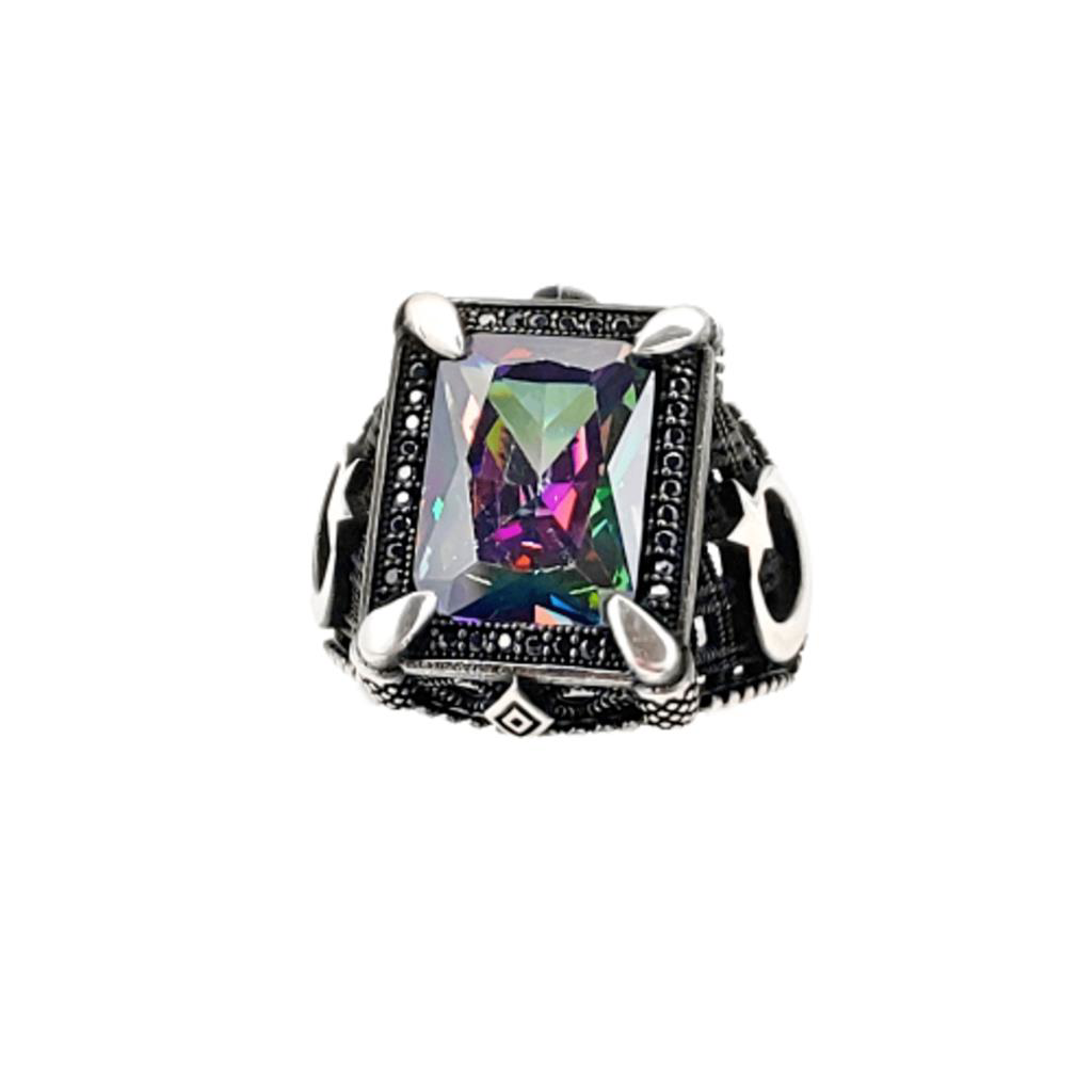 Gevheranss Mistiktopaz Ve Zirkon Taşli Erkek Yüzüğü  220043343G13y