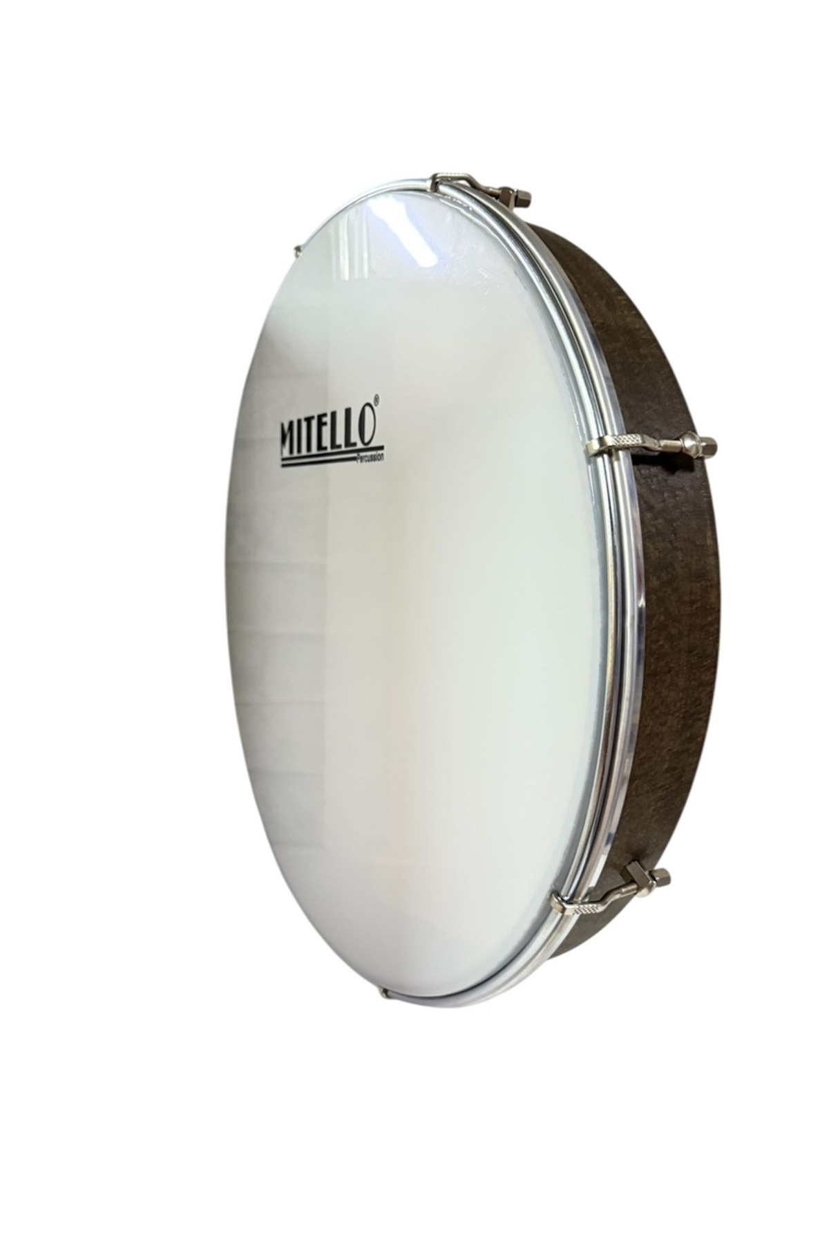 Mitello Bendir 46 cm Ceviz Ağacı Kılıflı Dıştan Akortlu Beyaz Fil