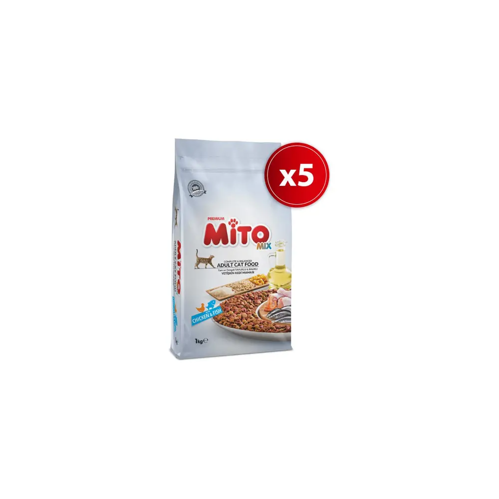 Mito Mix Yetişkin Kedi Maması 1 kg x 5 Adet