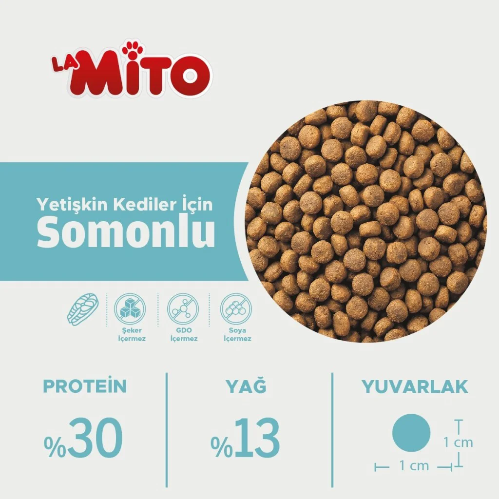 Mito Somonlu Balıklı Yetişkin Kedi Maması 1 Kg Mito Somonlu Balıklı Yetişkin Kedi Maması 1 Kg