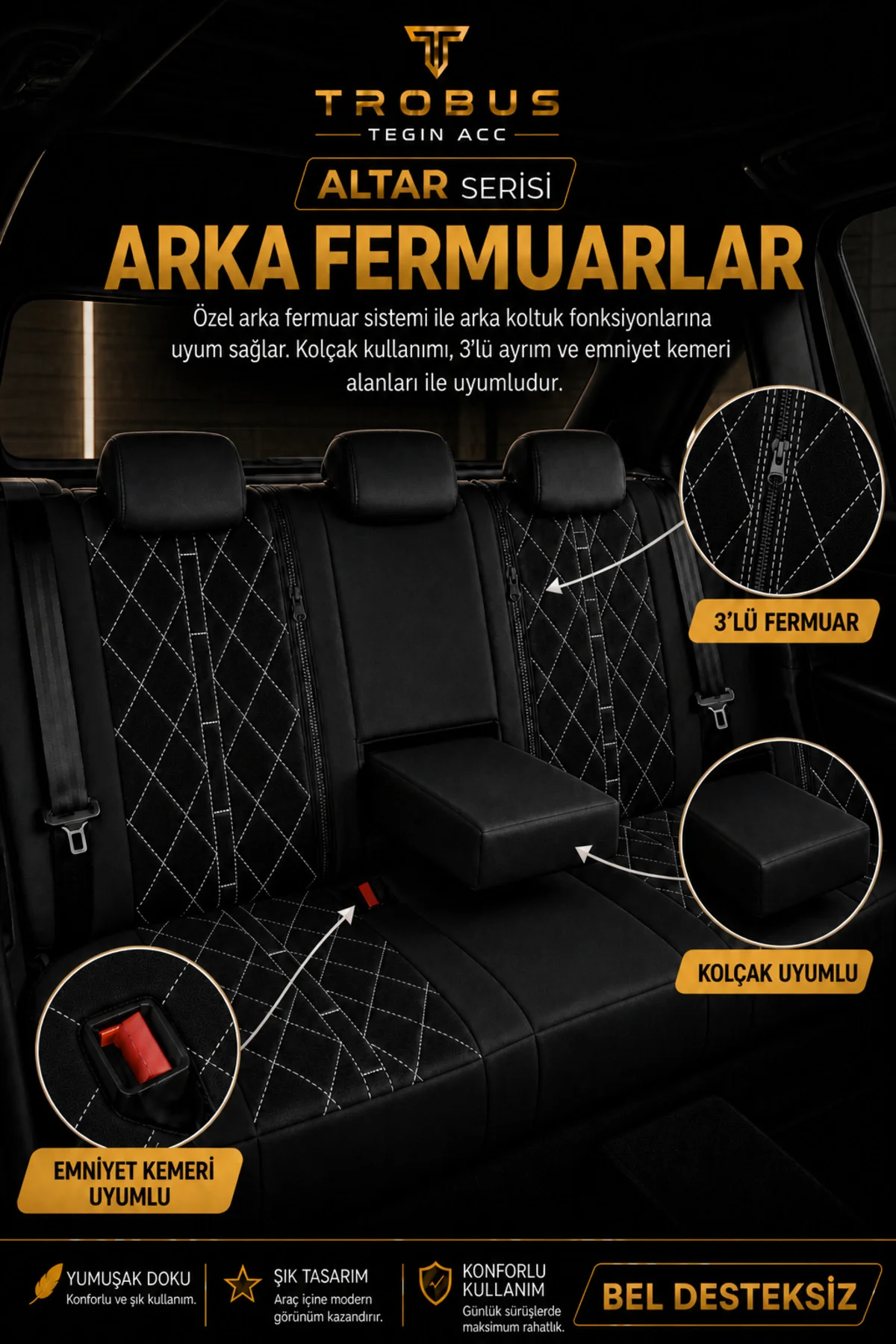 Mitsubishi ASX 2010+ Uyumlu Altar Serisi Tay Tüyü Siyah Beyaz Premium Koltuk Kılıfı