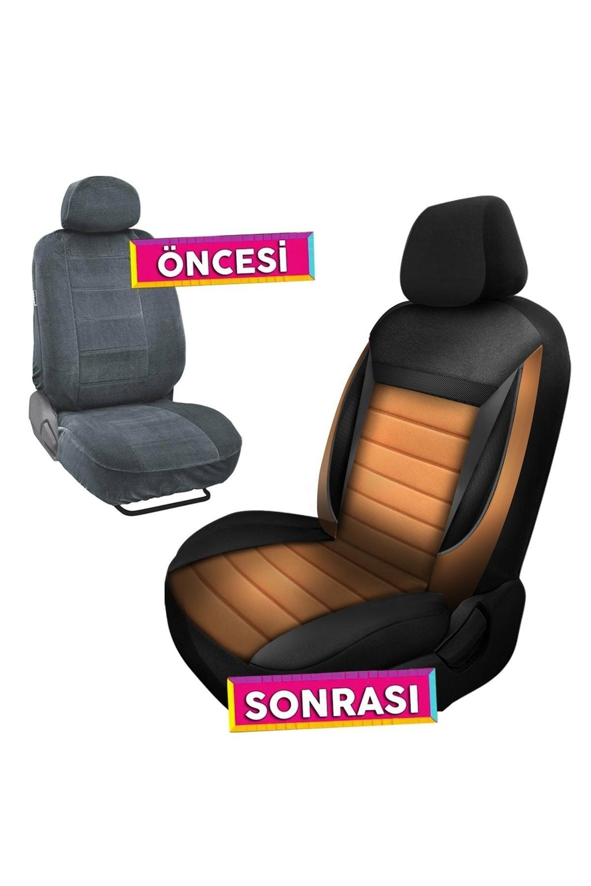 Mitsubishi Carisma Uyumlu Koltuk Kılıfı Enigma Serisi - Taba