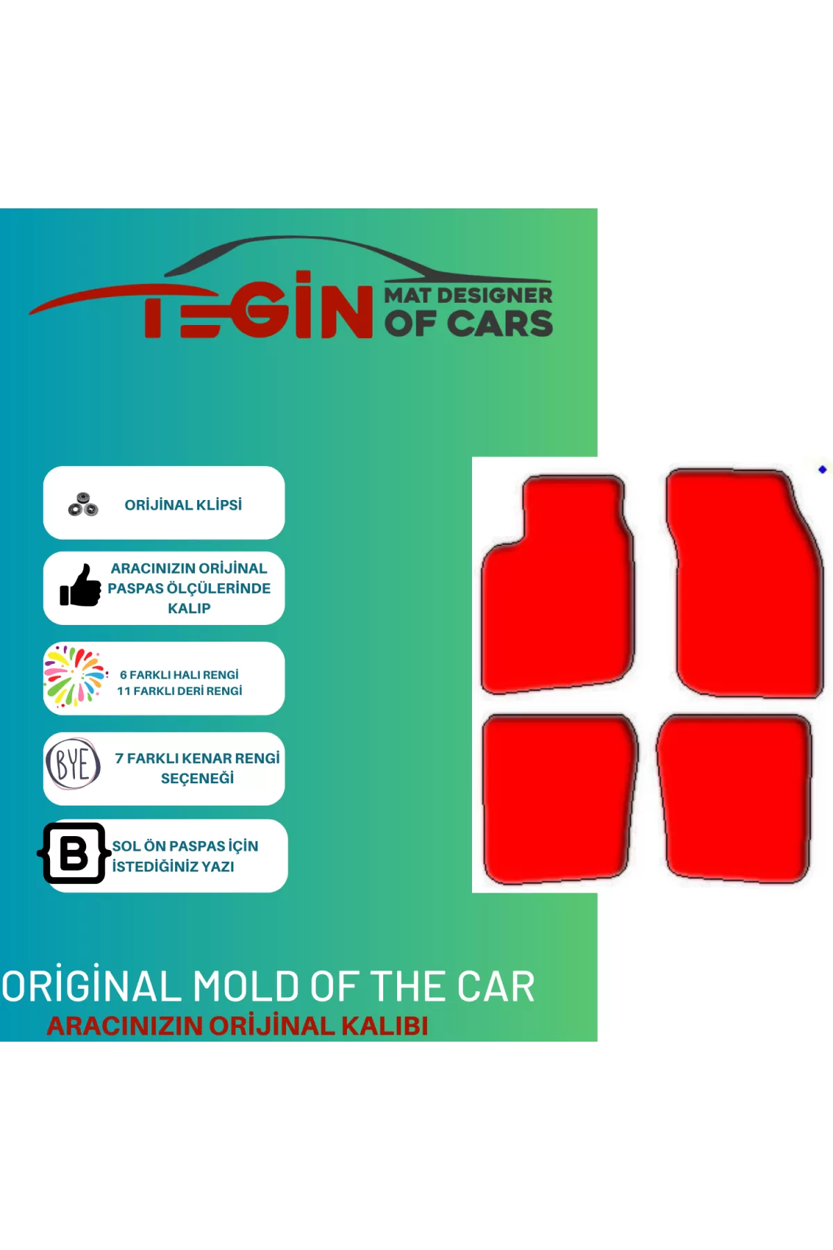 Mitsubishi Carisma 2000 Ve Sonrası Prime Siyah Halı Gri Kenar Hal