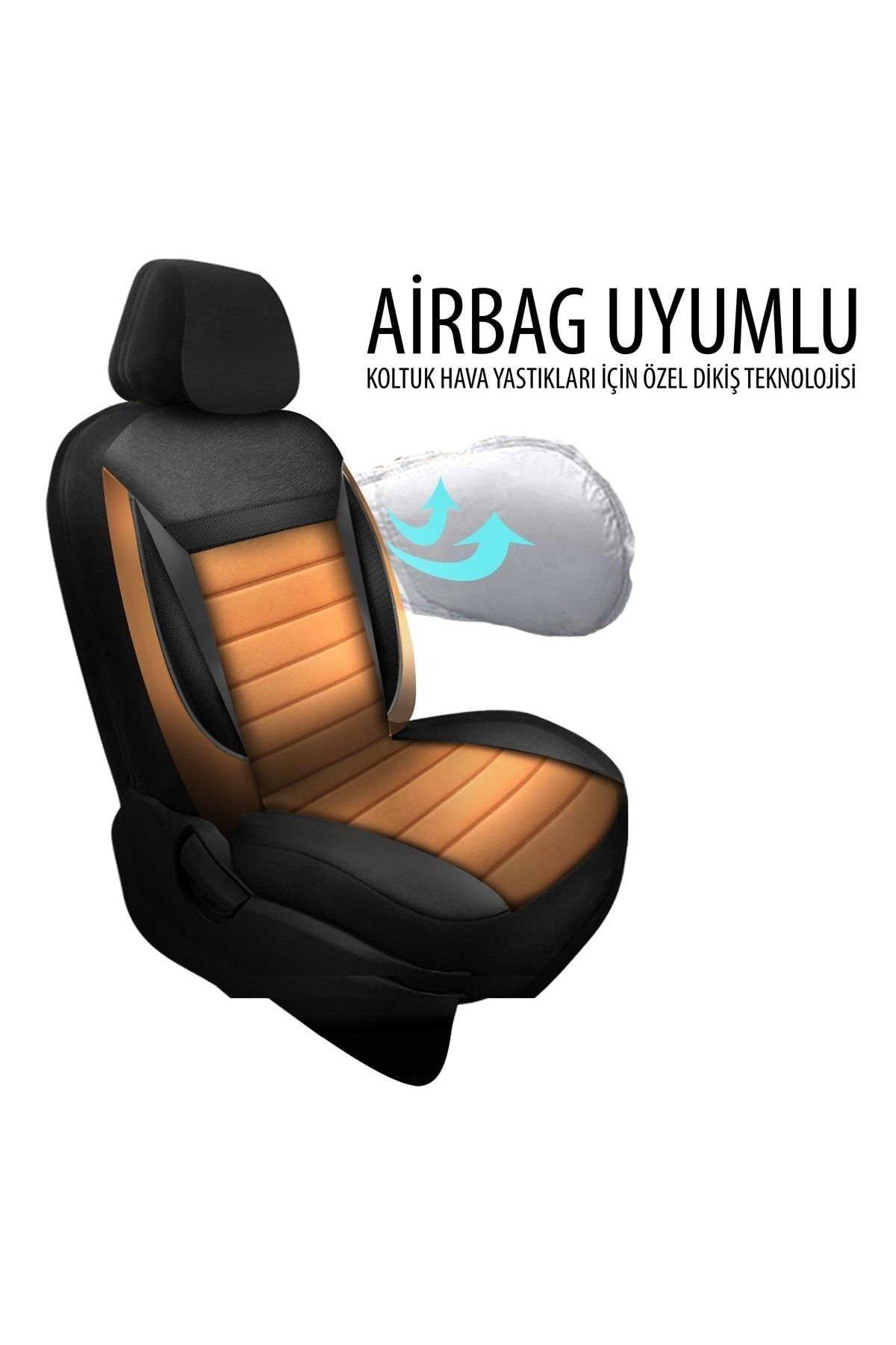 Mitsubishi Carisma Uyumlu Koltuk Kılıfı Enigma Serisi - Taba