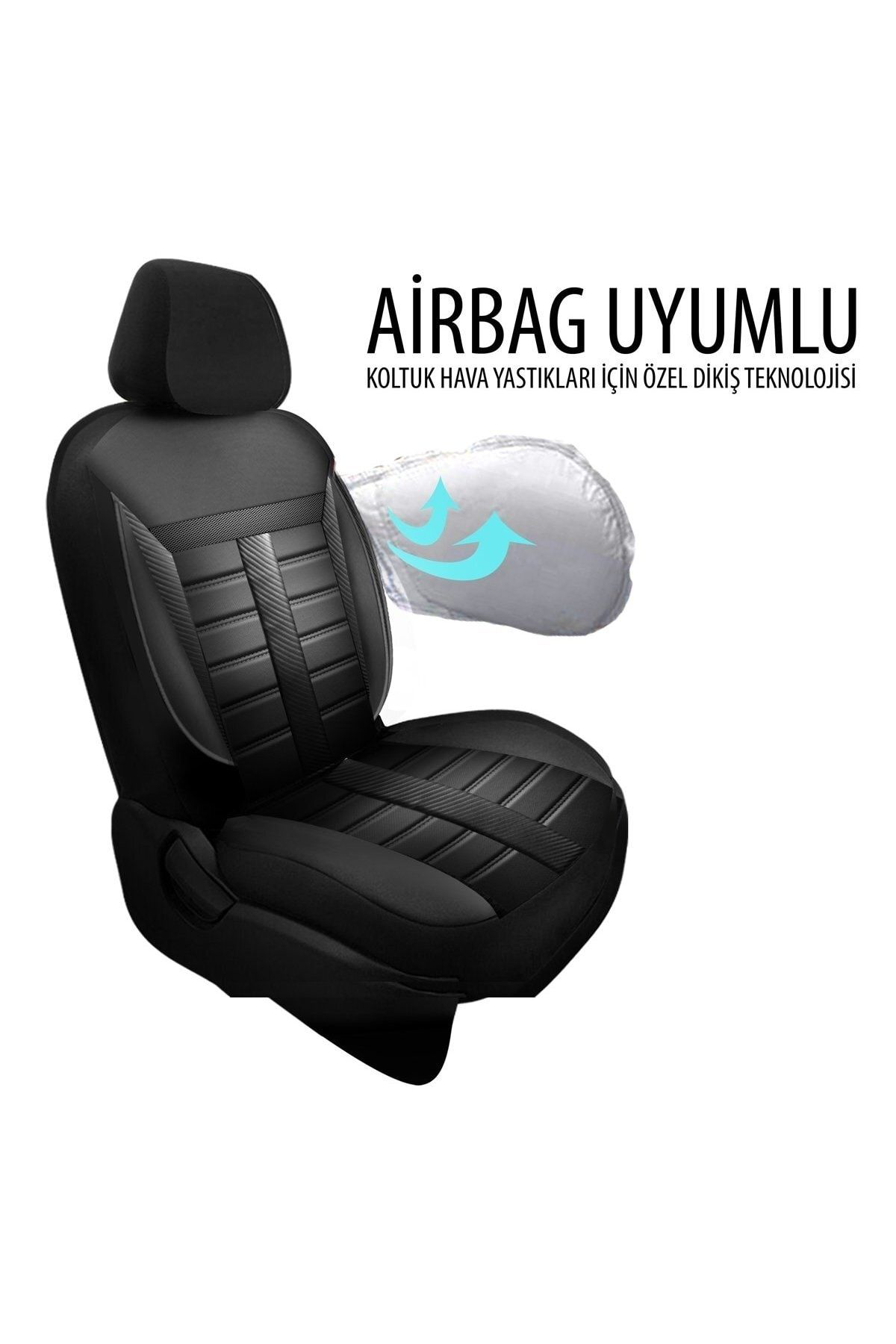 Mitsubishi Colt Uyumlu Koltuk Kılıfı Talos Serisi Carbon Deri - S