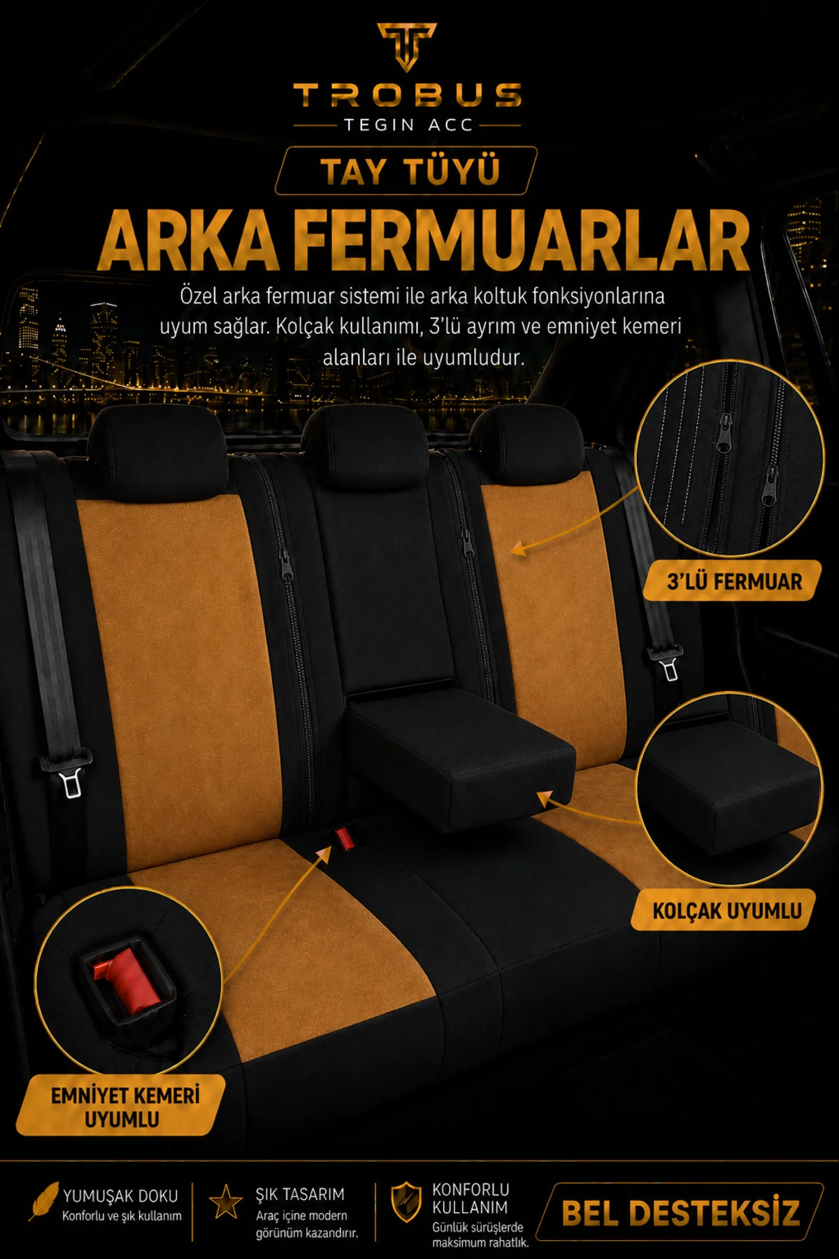 Mitsubishi L 200 2011 2012 2013 2014 2015 Uyumlu Taba Siyah Nergis Serisi Ortopedik Tay Tüyü