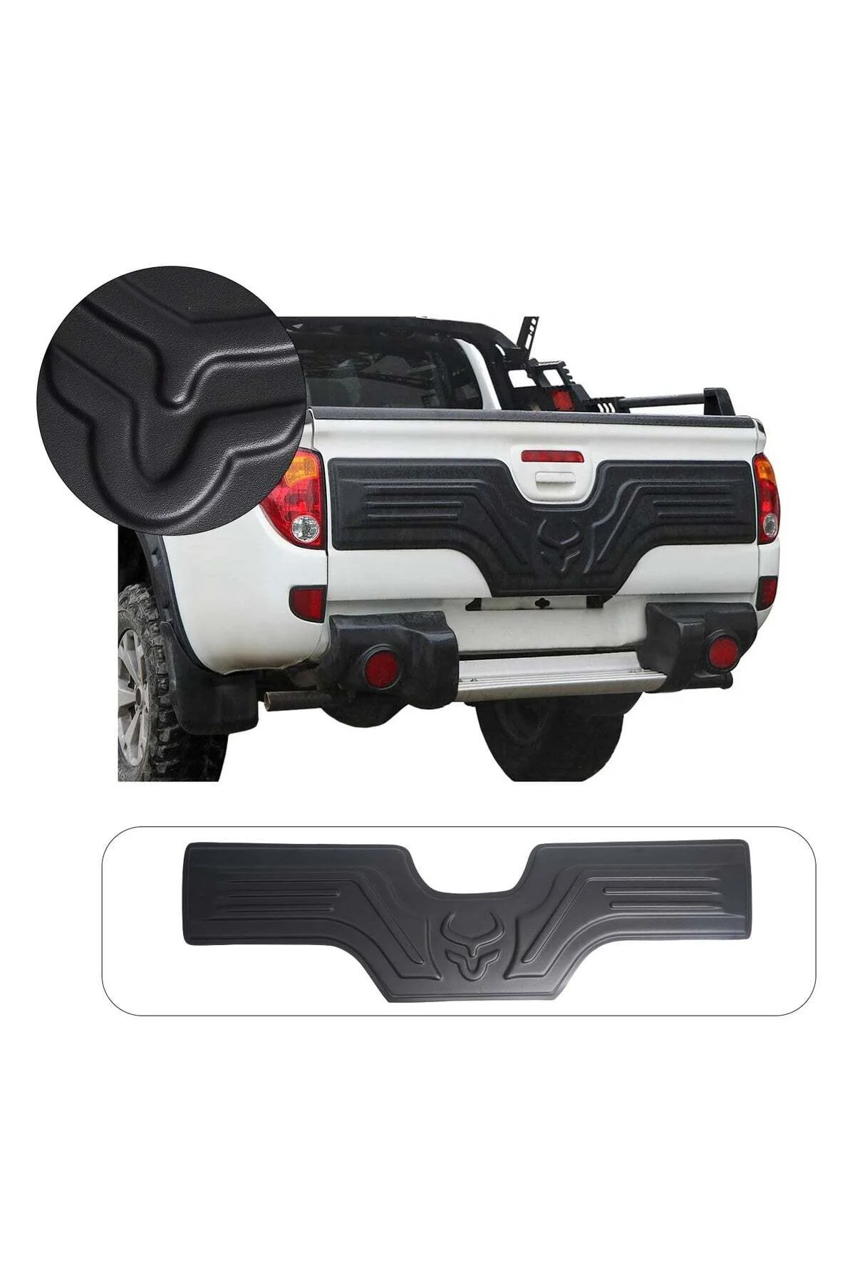 Mitsubishi L200 2007-2014 Uyumlu Arka Bagaj Kapağı Kaplaması 1 Parça ABS Mat Siyah - Görsel 2