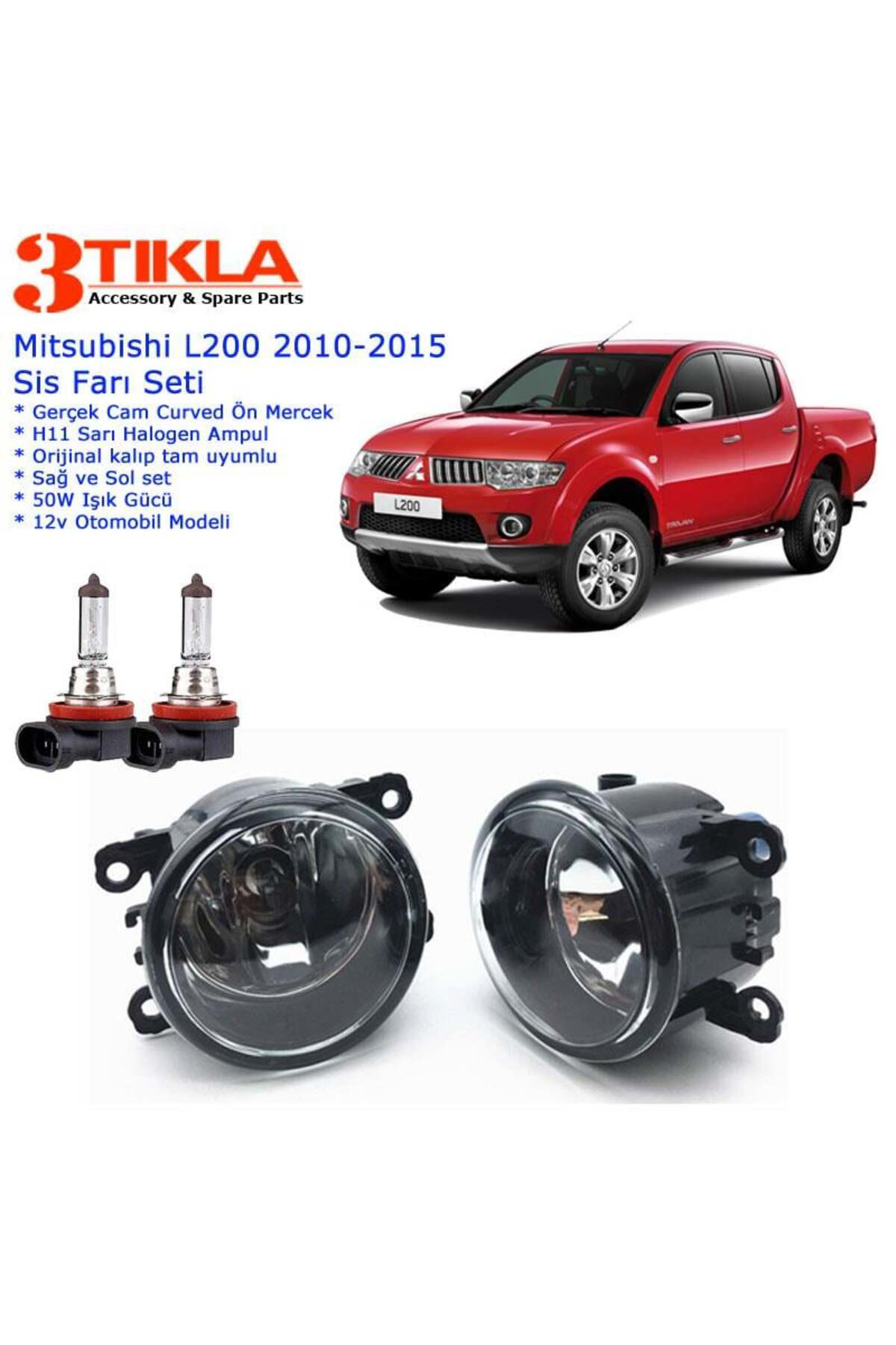 Mitsubishi L200 2010 Sis Farı Set Oem: 8200074008