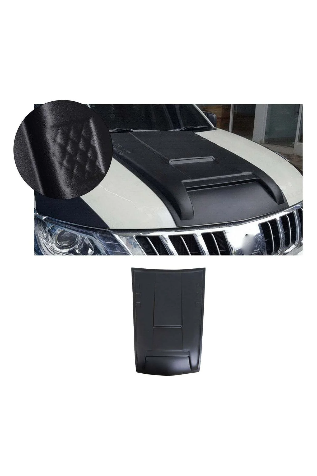 Mitsubishi L200 2015-2019 Uyumlu Ön Kaput Scoop Havalandırma 1 Parça ABS Mat Siyah - Görsel 2