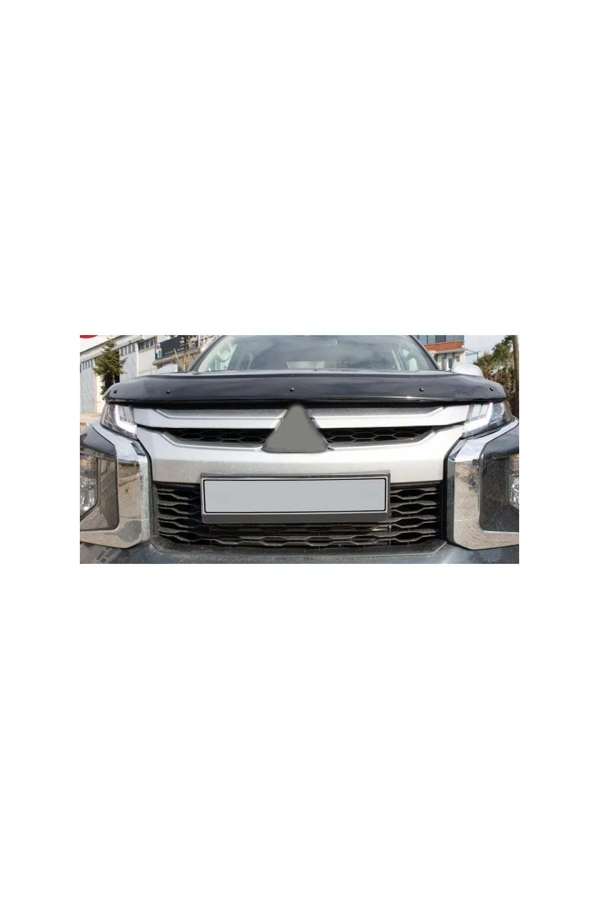 Mitsubishi L200 2019 ve Sonrası Uyumlu Kaput Rüzgarlığı Ön Kaput Koruma ABS Parlak Siyah - Görsel 2
