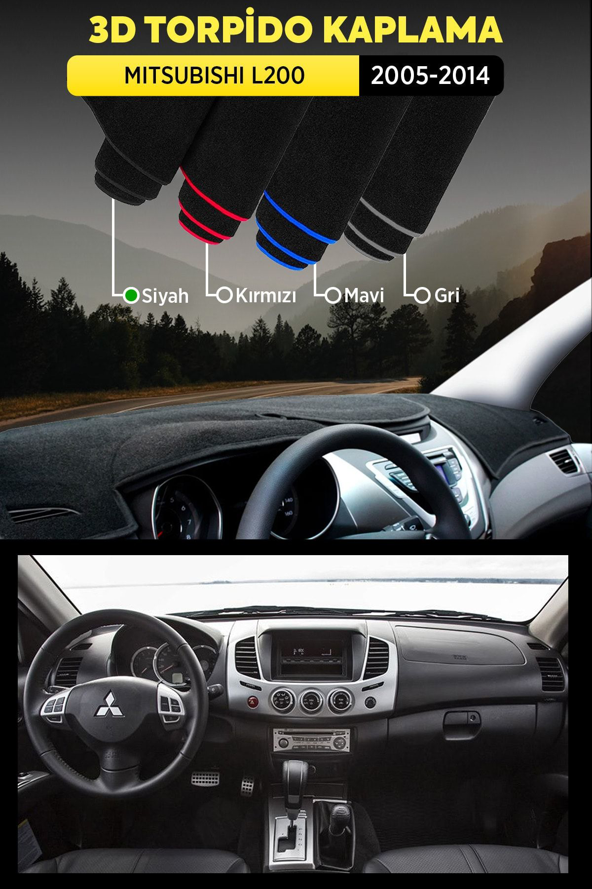 Mıtsubıshı L200 (2005-2014) 3d Torpido Koruma Kılıfı - Ön Göğüs K