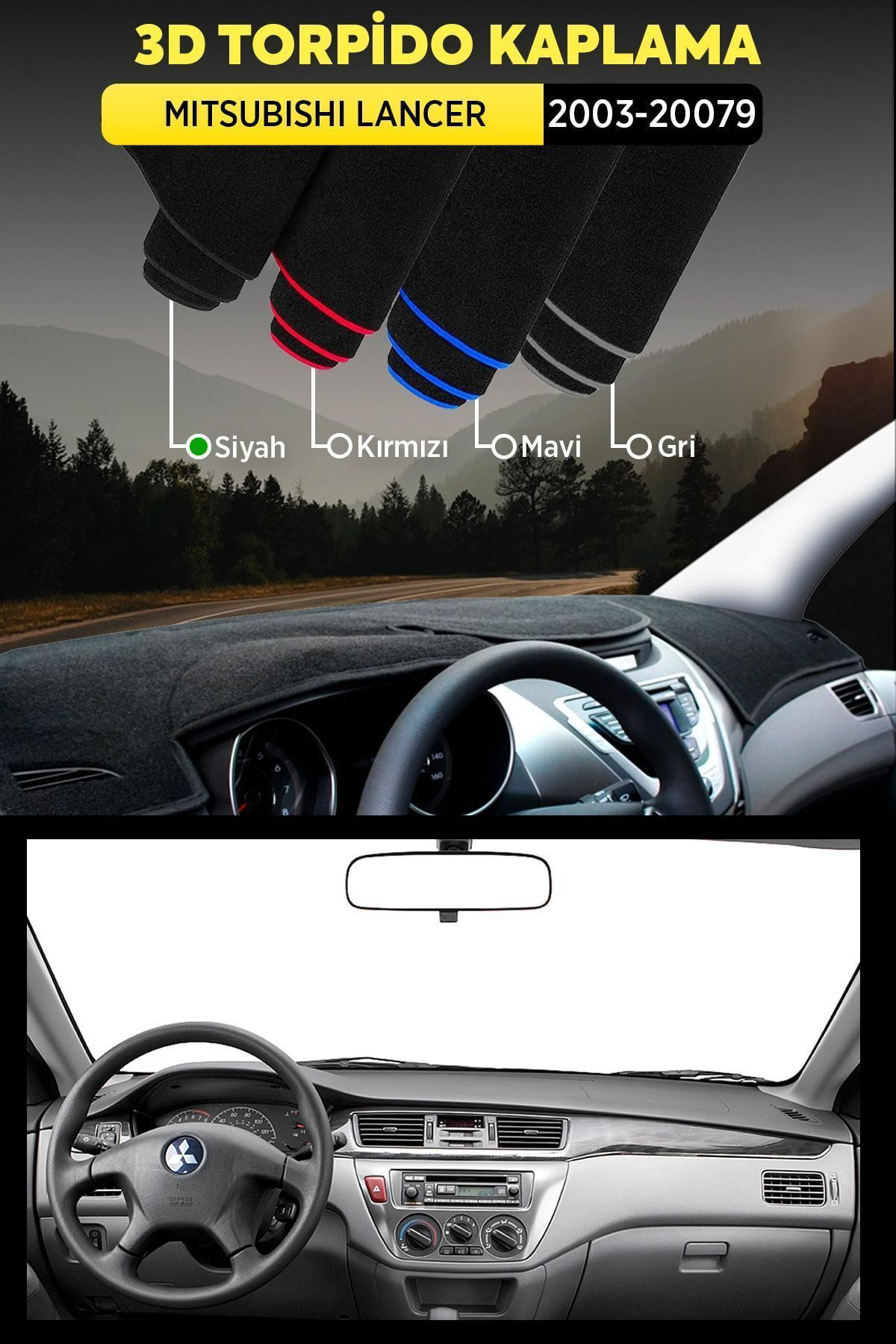 Mıtsubıshı Lancer (2003-20079 3d Torpido Koruma Kılıfı - Ön Göğüs