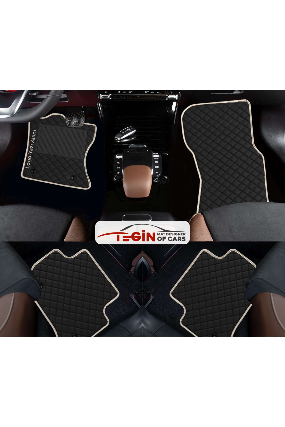 Mitsubishi Lancer 2002-2007 Prime Siyah Deri Beyaz Kenar Paspas