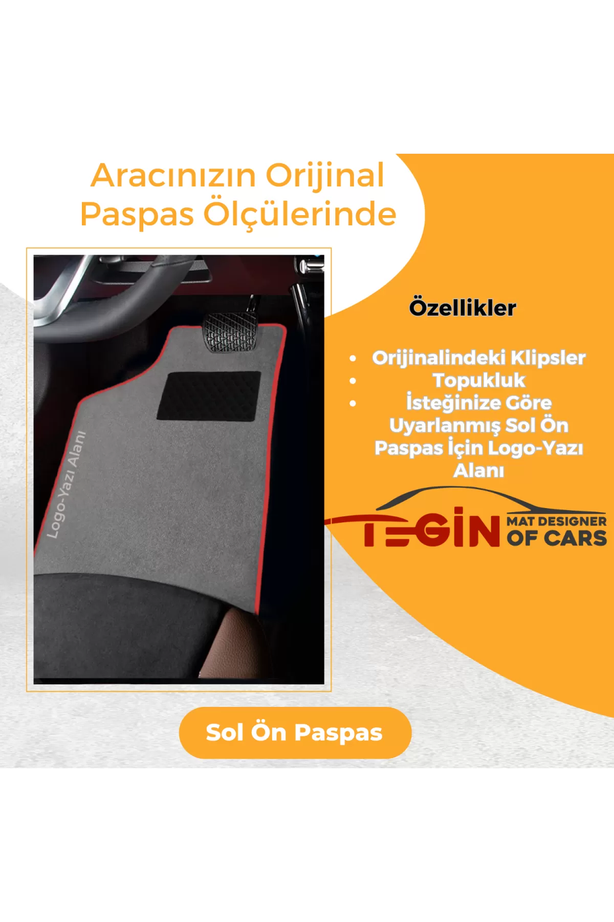 Mitsubishi Lancer X 2007-2017 Prime Gri Halı Kırmızı Kenar Halı P
