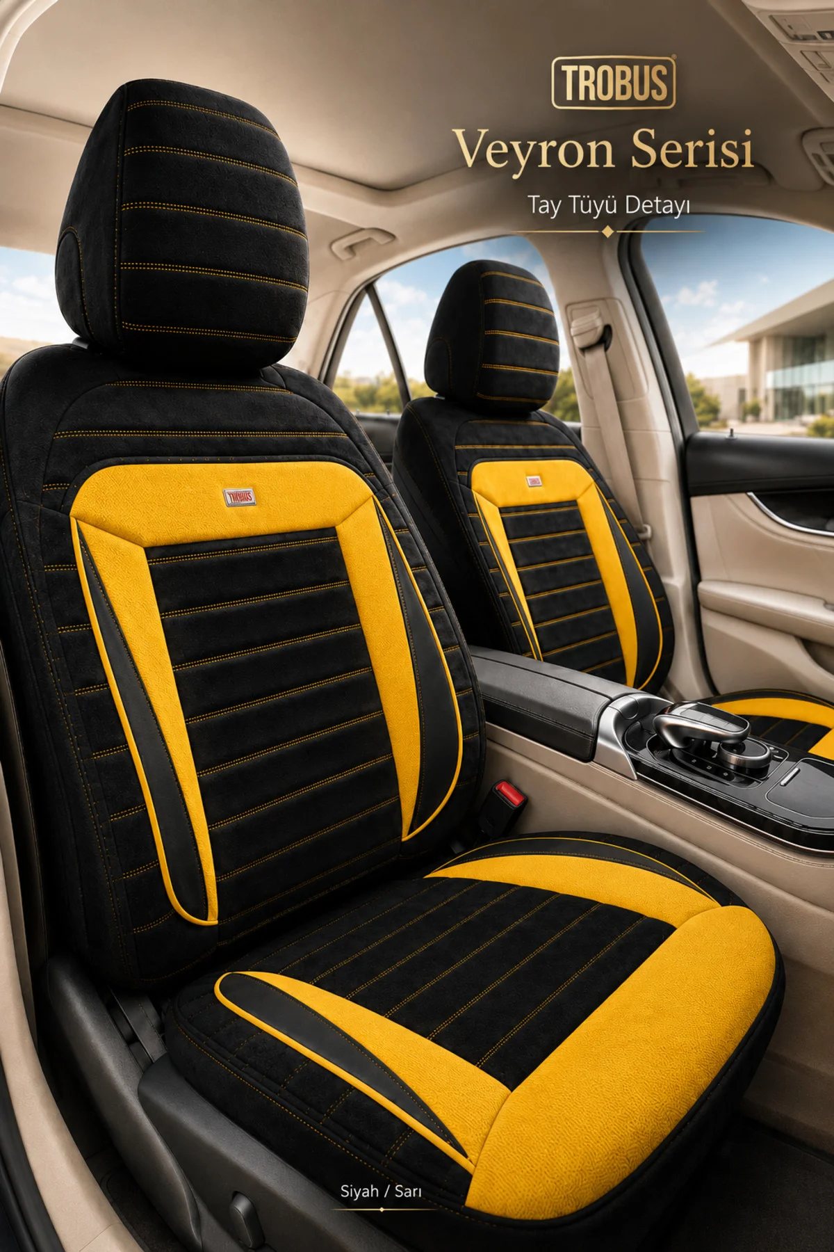 Mitsubishi Lancer 2008 2009 2010 2011 2012 2013 Uyumlu Veyron Serisi Siyah Sarı Tay Tüyü