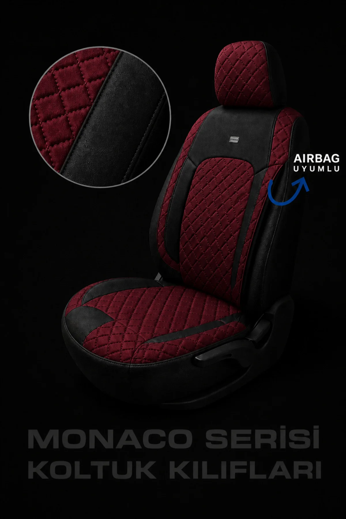 Mitsubishi Lancer 2008 2009 2010 2011 2012 2013 Uyumlu Monaco Serisi Eviza Deri Detaylı Bordo