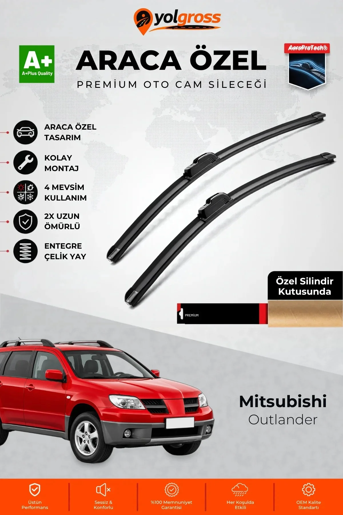 Mitsubishi Outlander Ön Cam Silecek Seti 2003-2007 Premium Araca Özel 55-48 Cm A+ Kalite