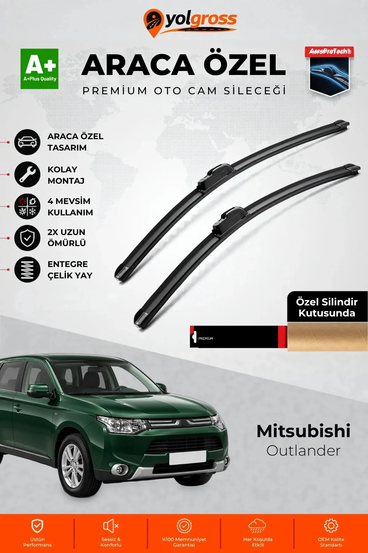 Mitsubishi Outlander Ön Cam Silecek Seti 2007-2012 Premium Araca Özel 60-53 Cm A+ Kalite Mitsubishi Outlander Ön Cam Silecek Seti 2007-2012 Premium Araca Özel 60-53 Cm A+ Kalite