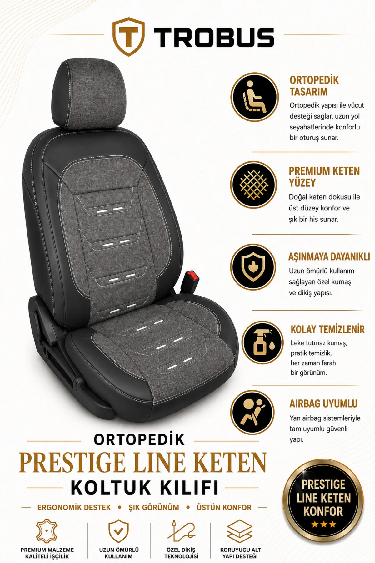 Mitsubishi Space Star 2013-2018 Uyumlu Prestige Line Keten Serisi Oto Koltuk Kılıfı Füme Siyah Mitsubishi Space Star 2013-2018 Uyumlu Prestige Line Keten Serisi Oto Koltuk Kılıfı Füme Siyah