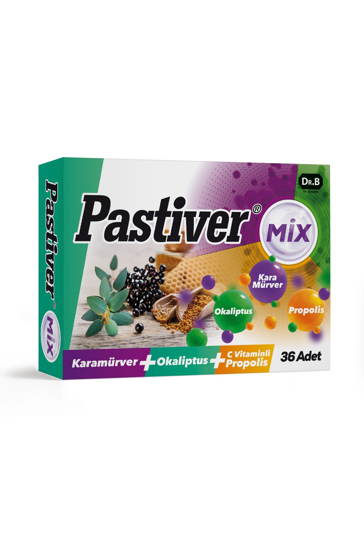 Mix Karamürver + Okaliptus + C Vitaminli Propolis Pastil 36'lı Pa
