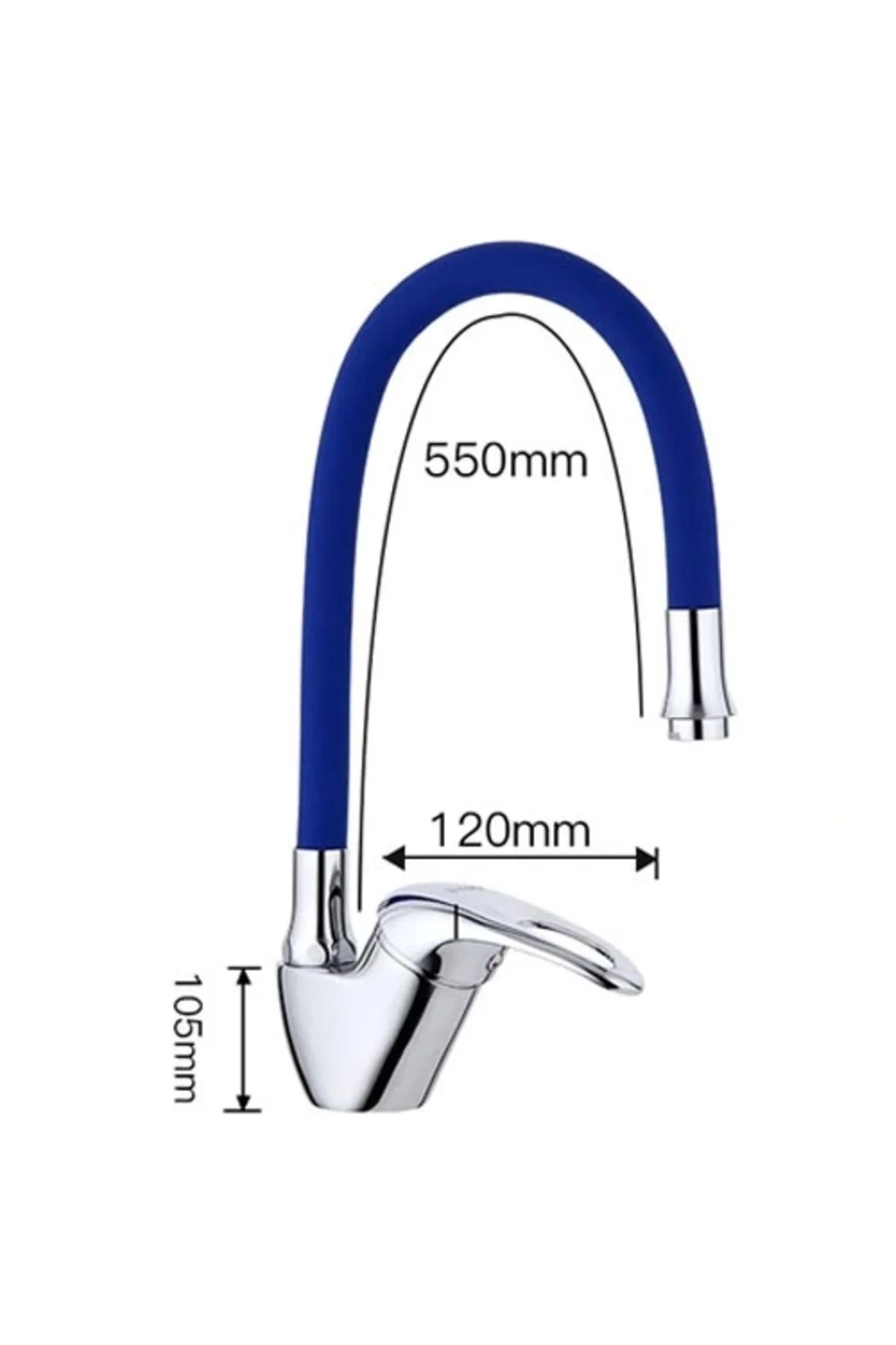 Mix Kuğu Mutfak Evye Bataryası Renkli Oynar Başlıklı Mavi