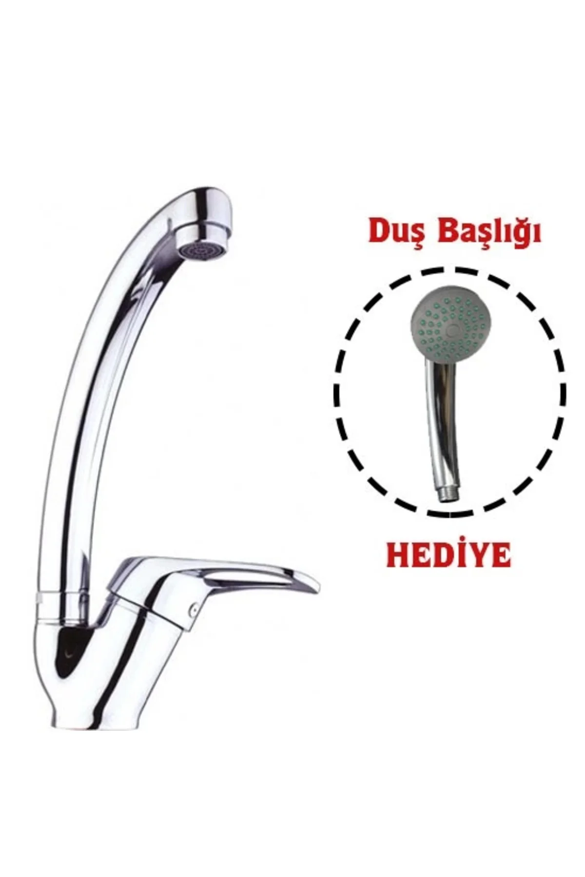 Mix Kuğu Mutfak Evye Batarya + Duş Başlığı Hediyeli