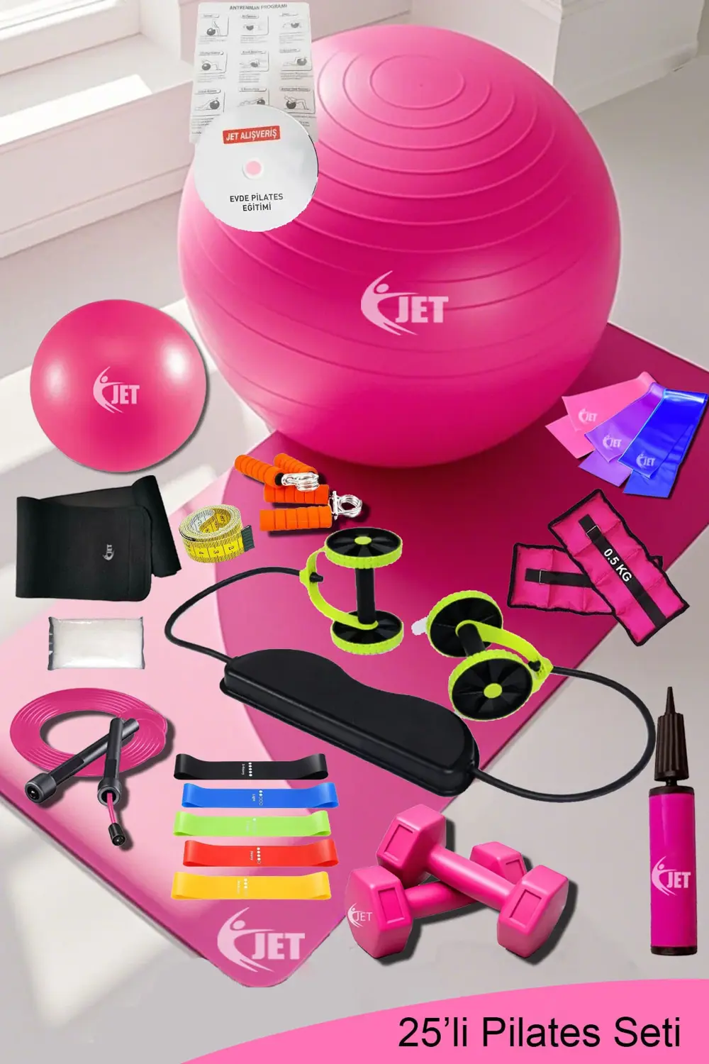 Mix Pilates Seti 25'li Pilates Set Pilates Topu Pilates Direnç La