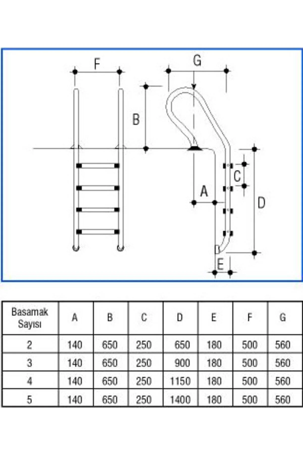 Mixta Tip Havuz Merdiveni 4 Basamaklı, Aısı 304 Kalite Yüzme Havuzu Paslanmaz Merdivenler Mixta Tip Havuz Merdiveni 4 Basamaklı, Aısı 304 Kalite Yüzme Havuzu Paslanmaz Merdivenler - Görsel 3