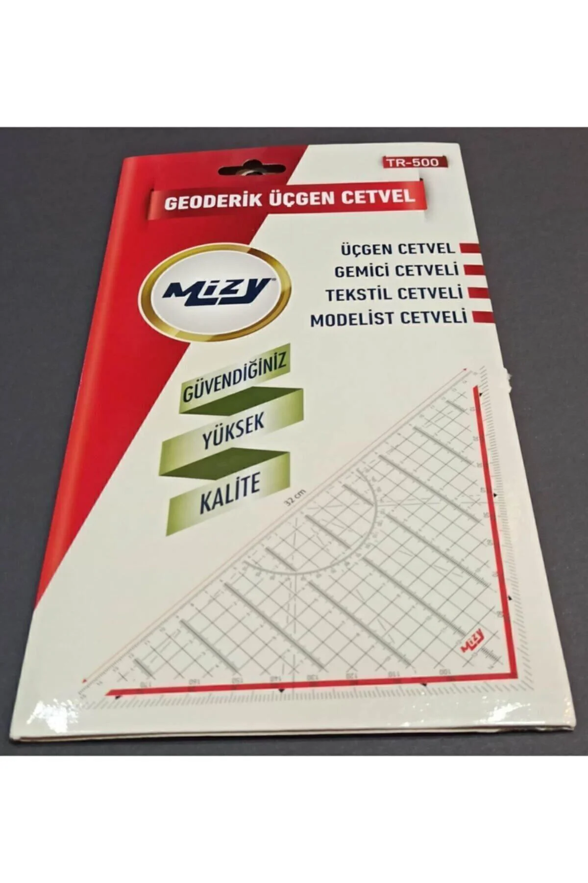 mizy Cetveli 32 Cm - 3 Kenarlı Geometry Triangle Ruler