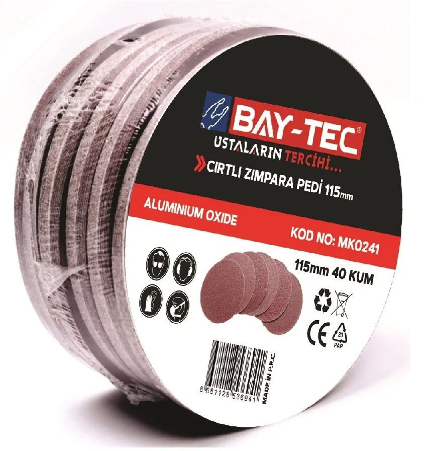 Mk0241   Bay-Tec Cırtlı Zımpara 115mm 40Kum