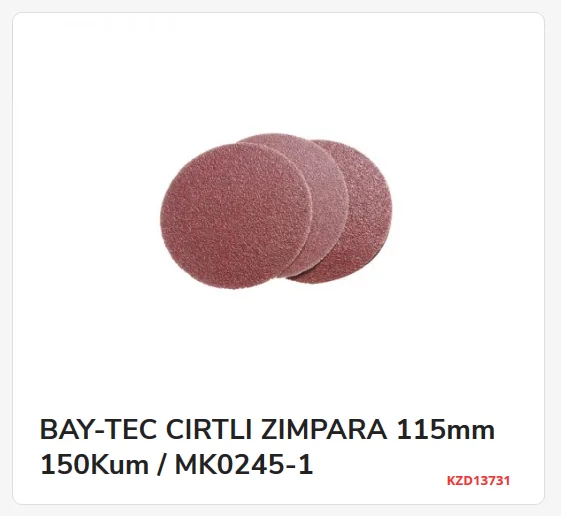 Mk0245-1   Bay-Tec Cırtlı Zımpara 115mm 150Kum