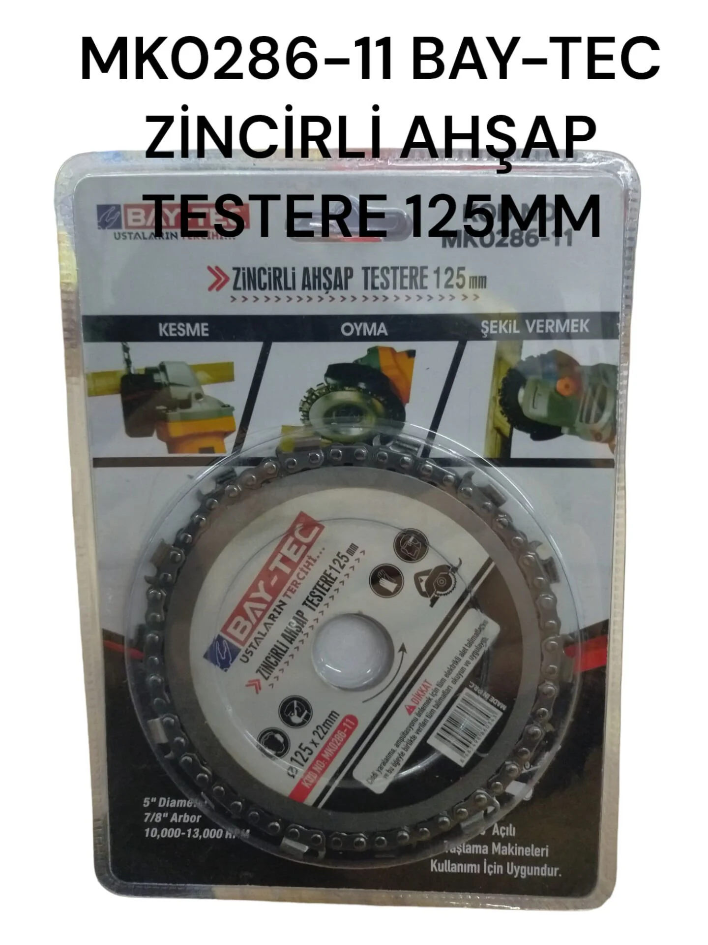 Mk0286-11   Bay-Tec Zincirli Ahşap Testere 125Mm