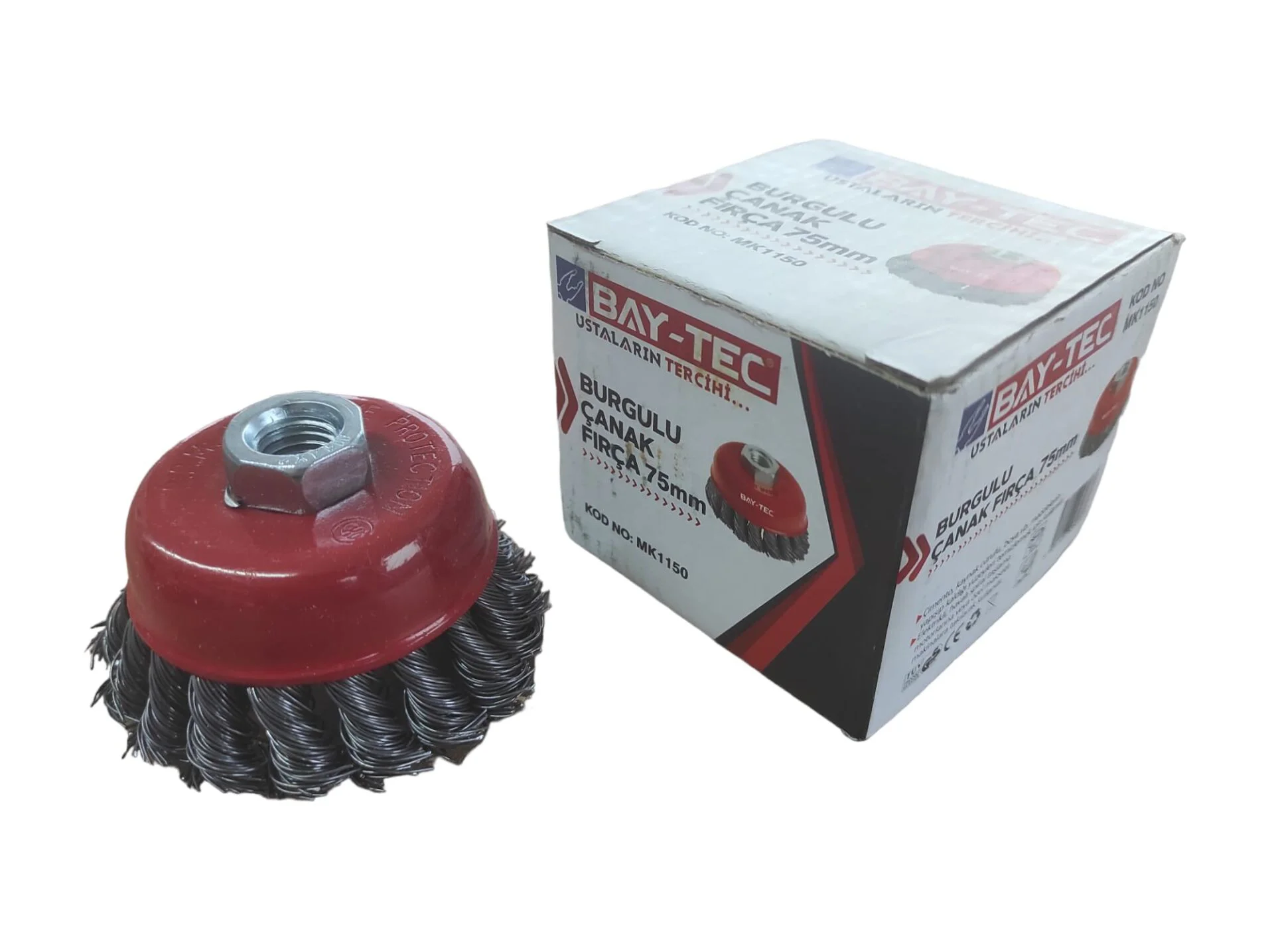 Mk1150   Bay-Tec Burgulu Çanak Fırça 75mm