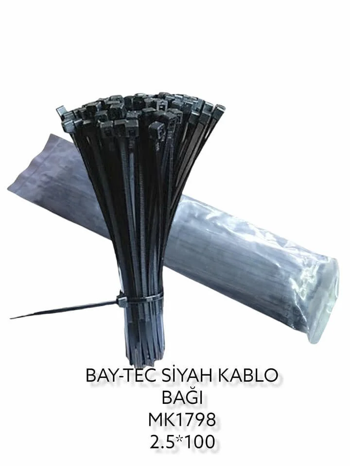 Mk1798   Bay-Tec Kablo Bağı - Plastik Kelepçe 2.5*100Mm - Siyah