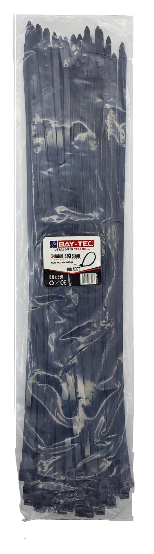 MK1813-8   Bay-Tec Kablo Bağı - Plastik Kelepçe 8*550mm - Siyah Fiyatı, Yorumları ve Özellikleri