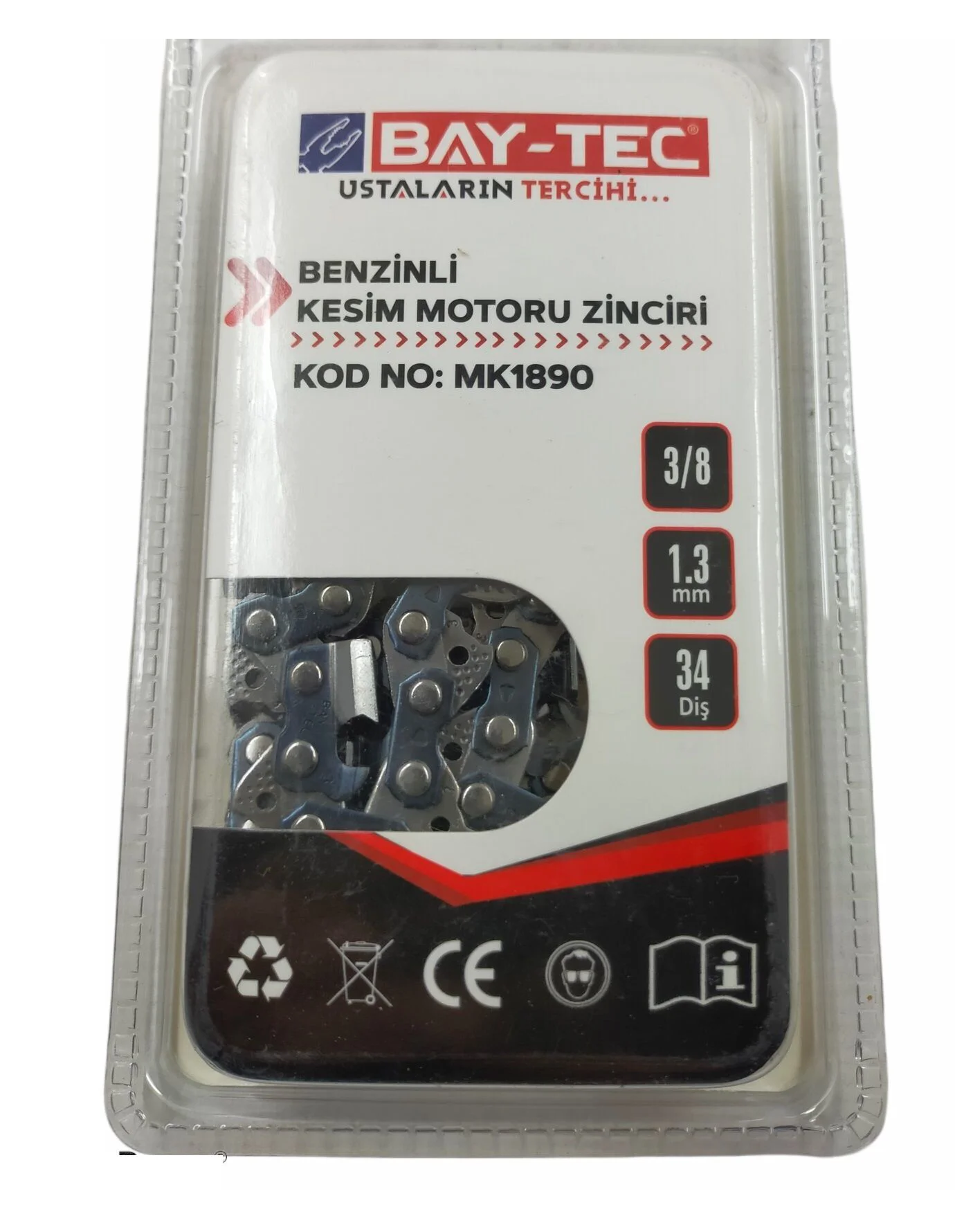 Mk1890   Bay-Tec Motor Zinciri 3/8 - 34 Diş
