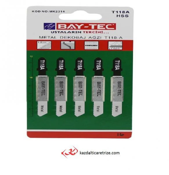 Mk2314   Bay-Tec Dekopaj Ağzı T118-A 5Li (Demir)