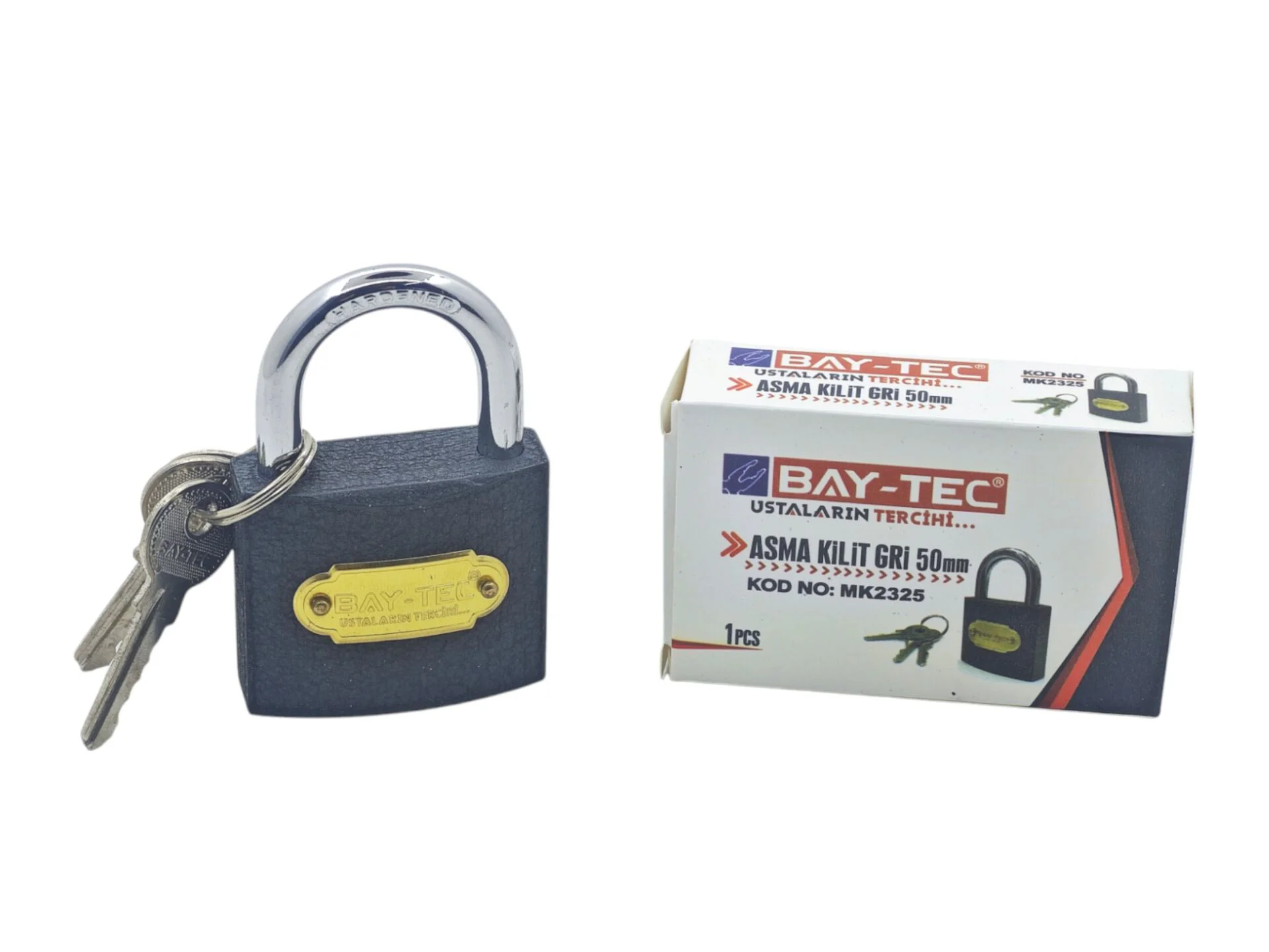 MK2325   Bay-Tec Gri Asma Kilit 50mm