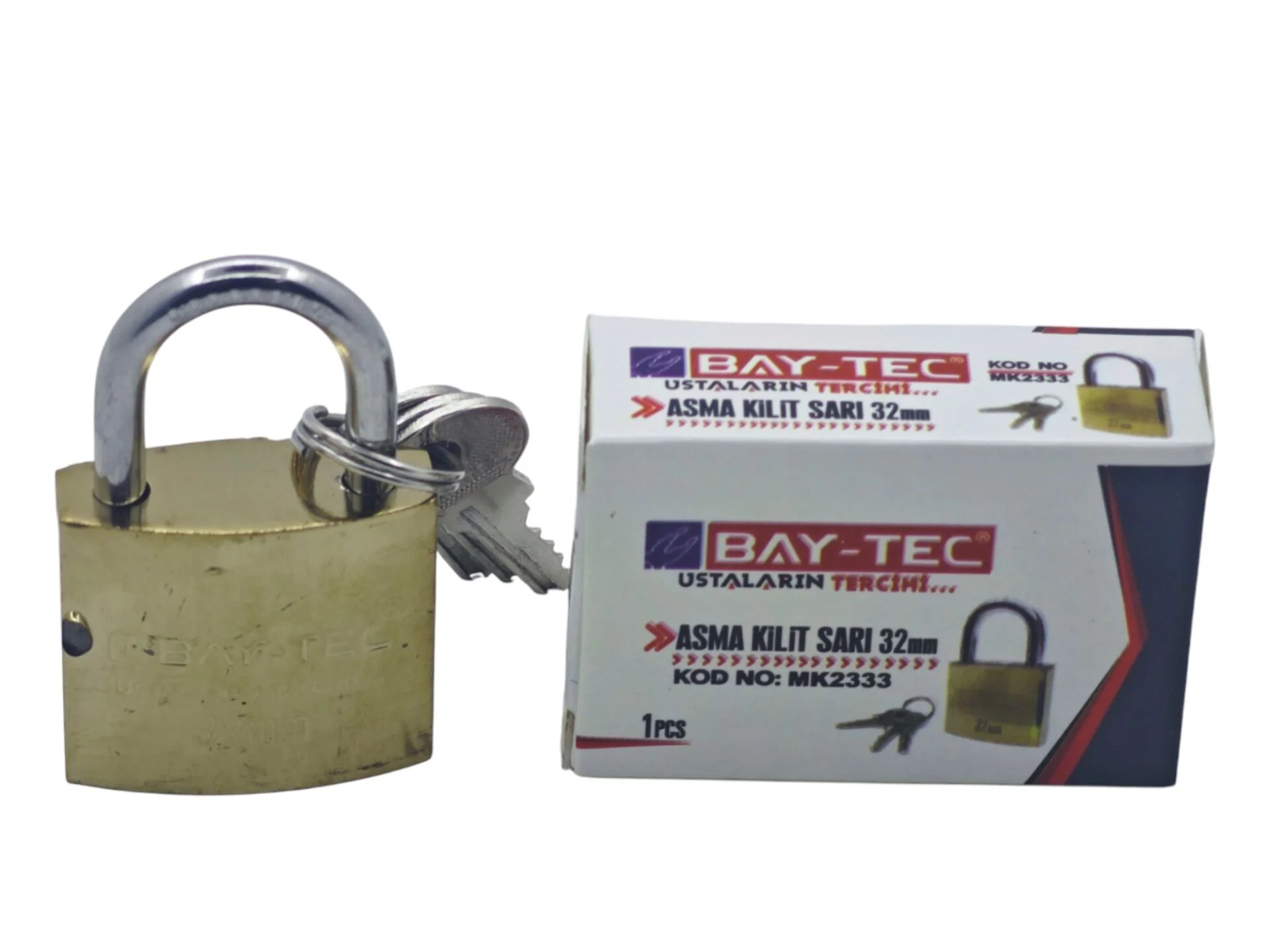 MK2333   Bay-Tec Sarı Asma Kilit 32mm