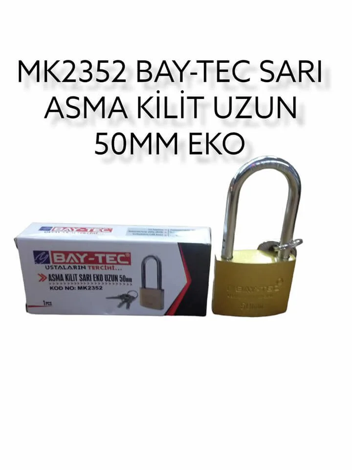 Mk2352   Bay-Tec Uzun Sarı Asma Kilit 50Mm - Eko