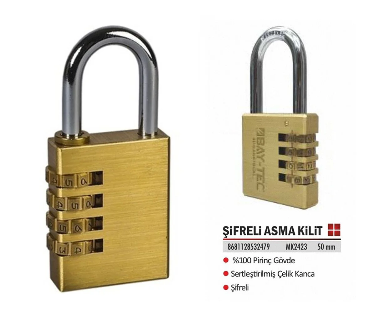 Mk2423   Trı-Max Şifreli Asma Kilit 50Mm
